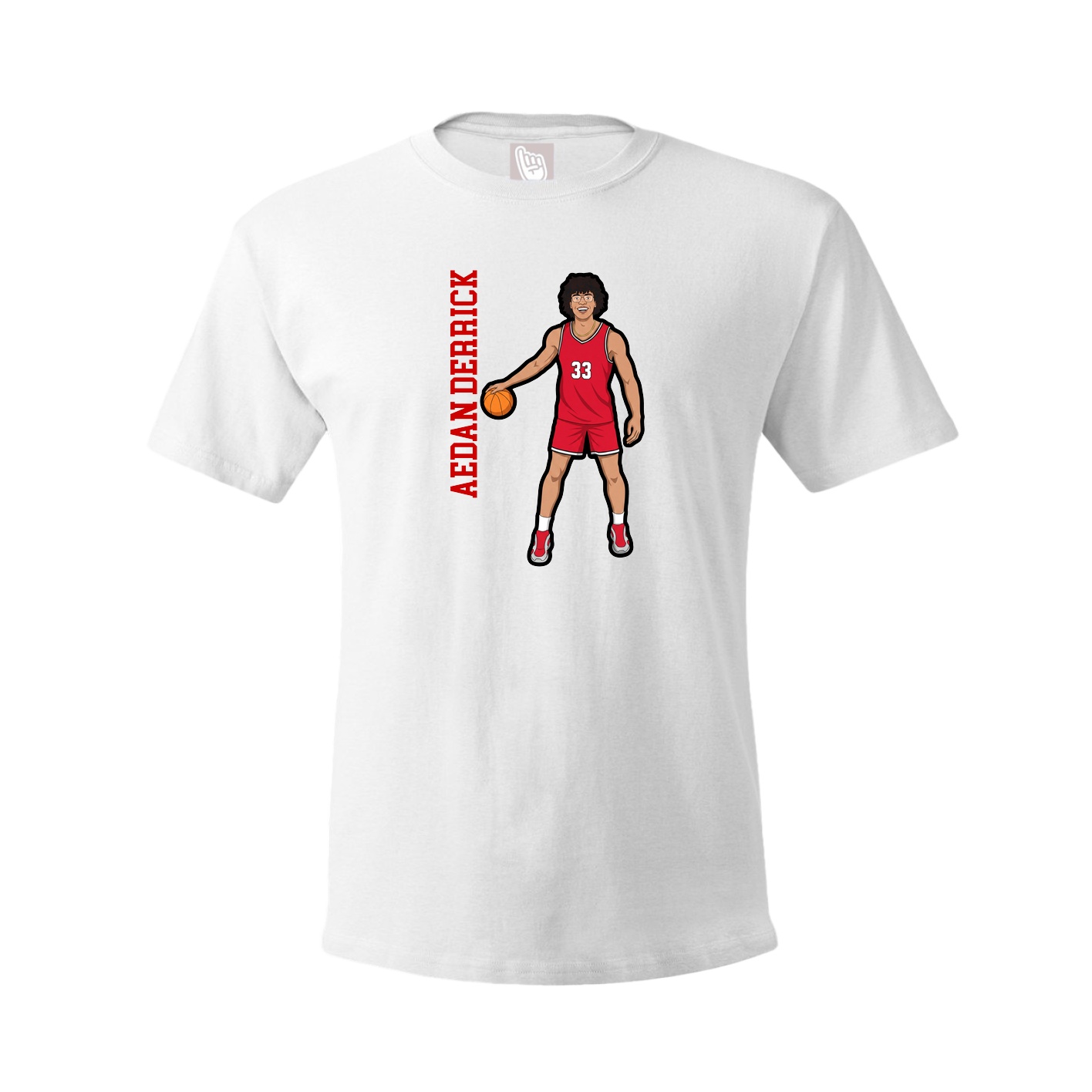Youth Tee — Name Vertical in White