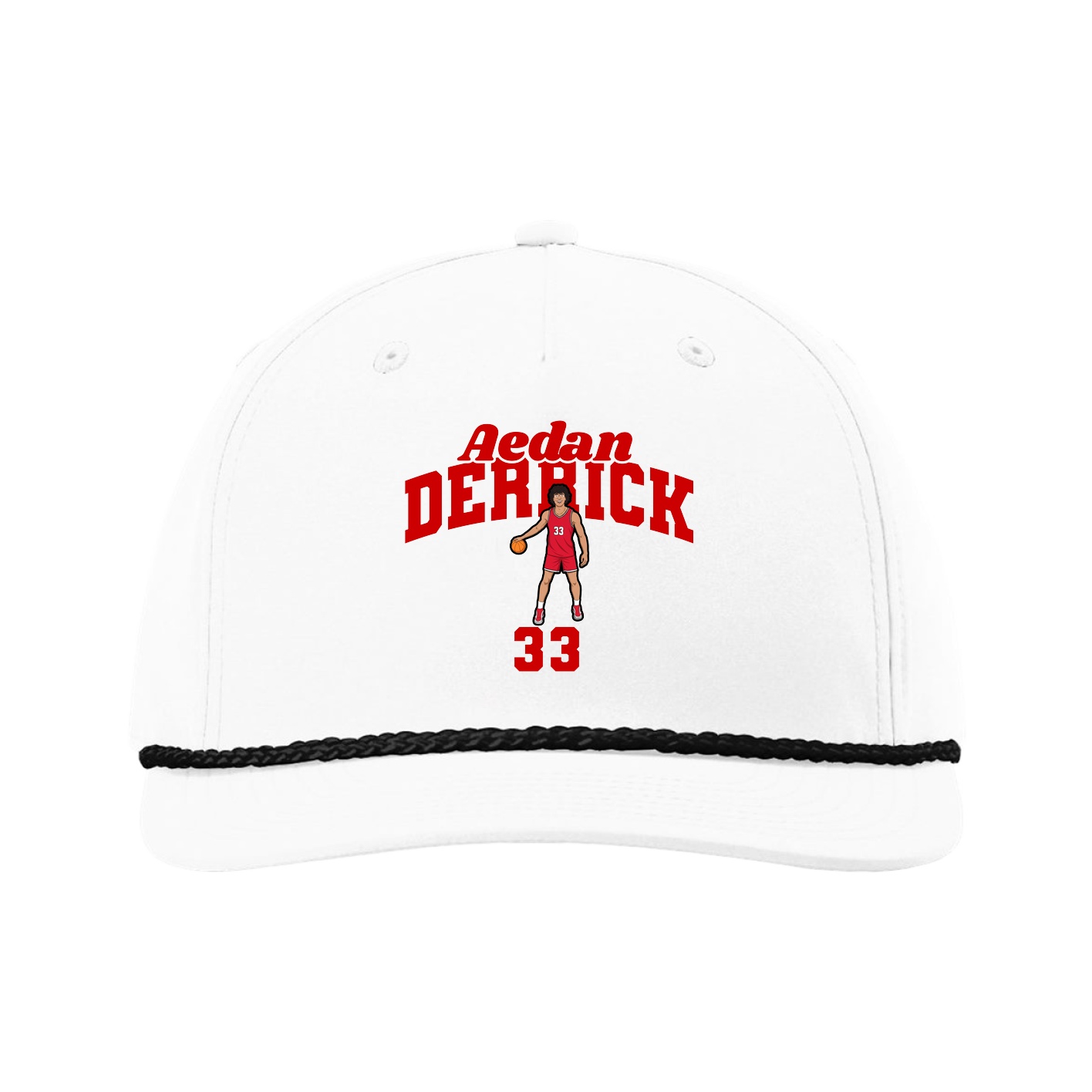 Five-Panel Classic Rope Cap — Signature Arch in White