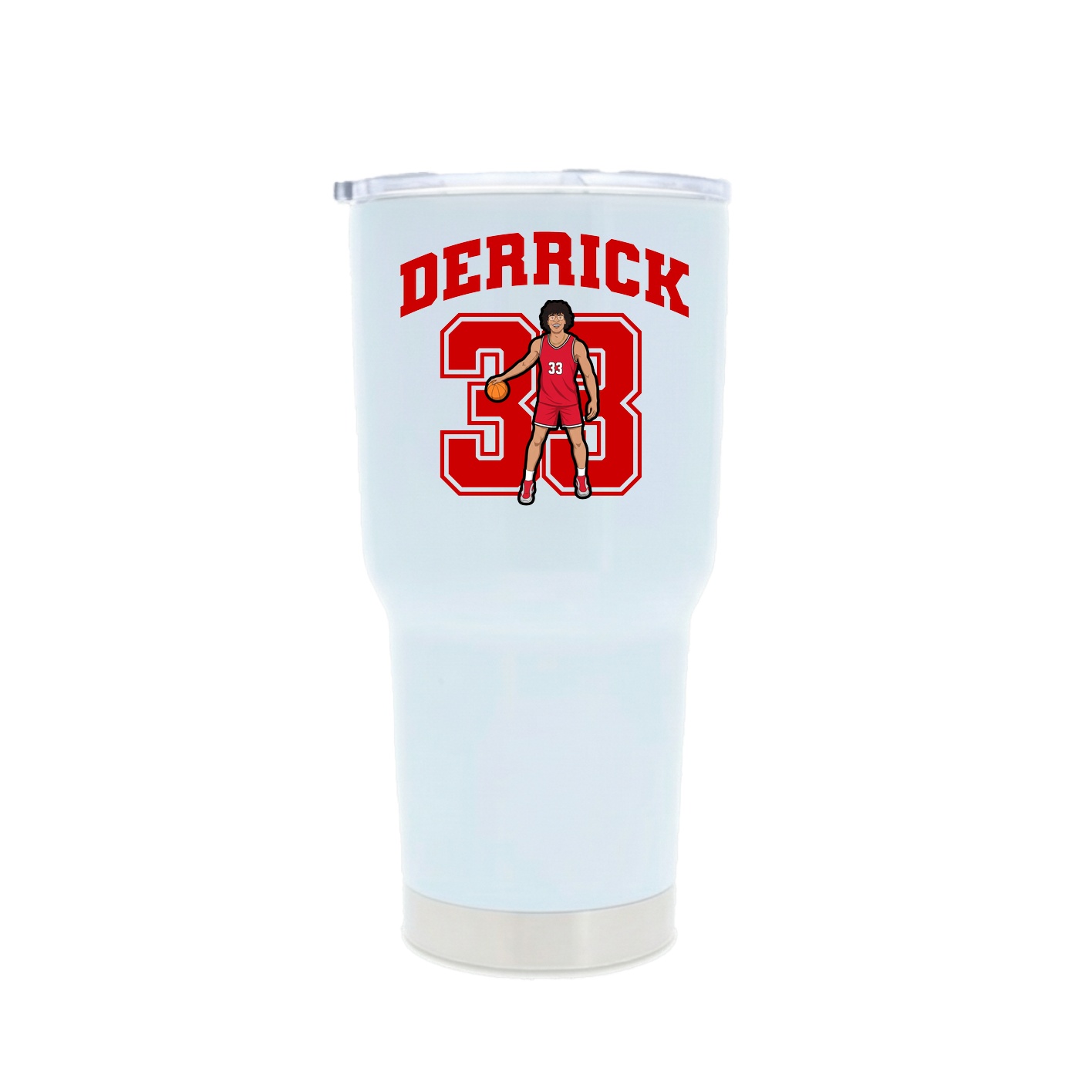 30oz Stainless Steel Tumbler — Number in White