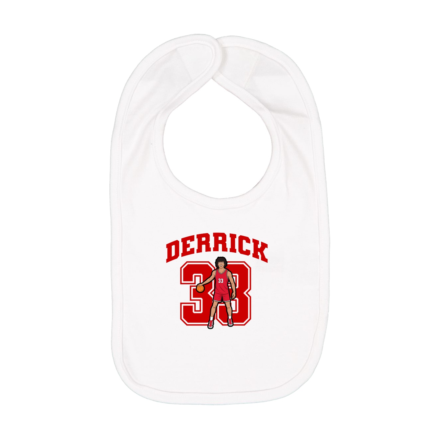 Infant Bib — Number in White