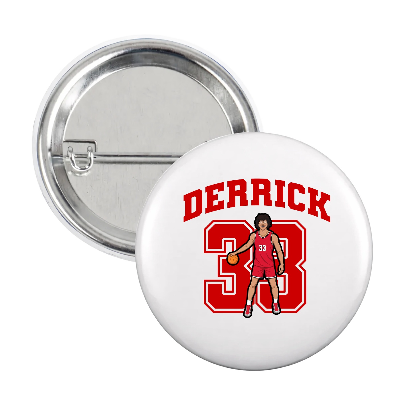 Game Day Button — Number in White