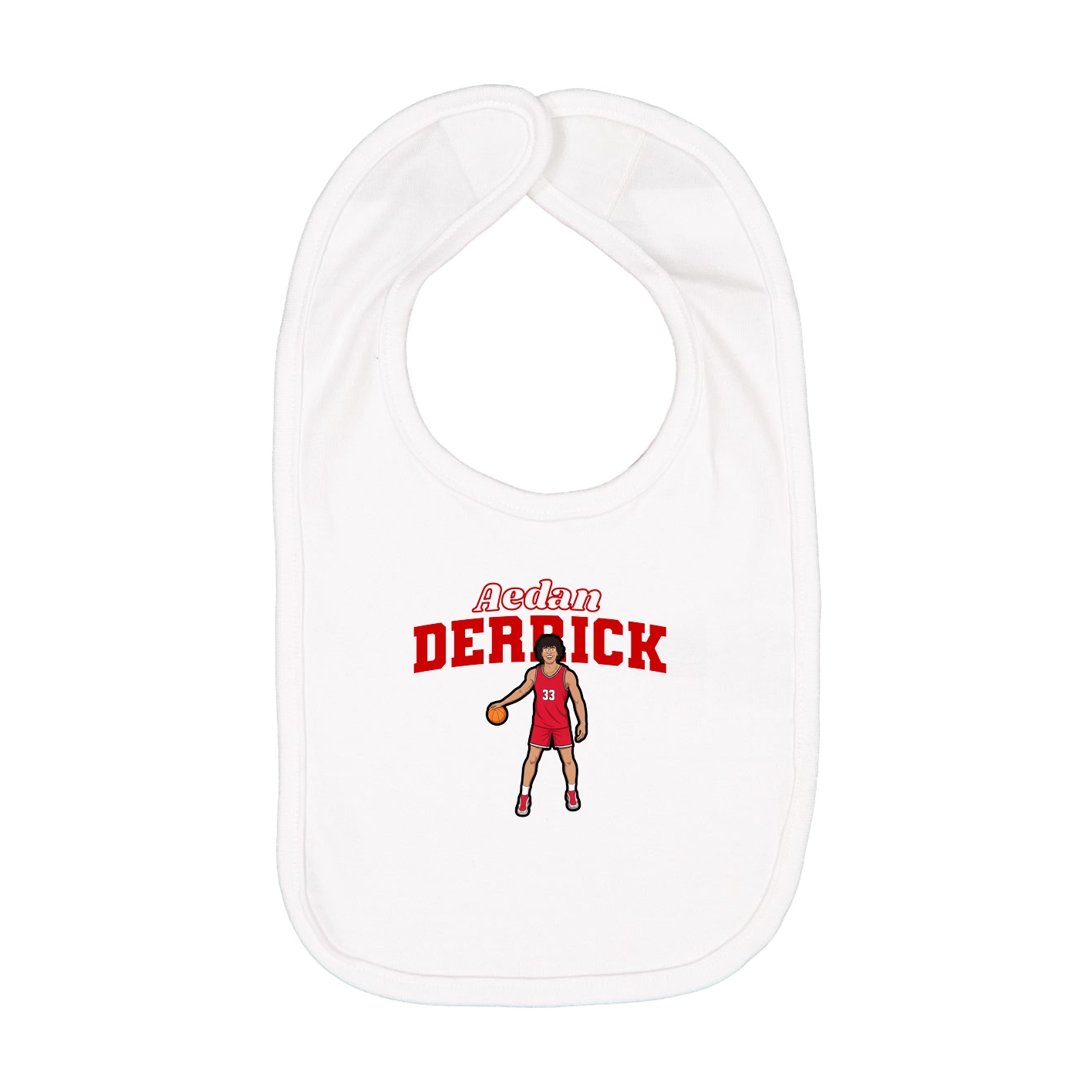 Infant Bib — Name Arch in White