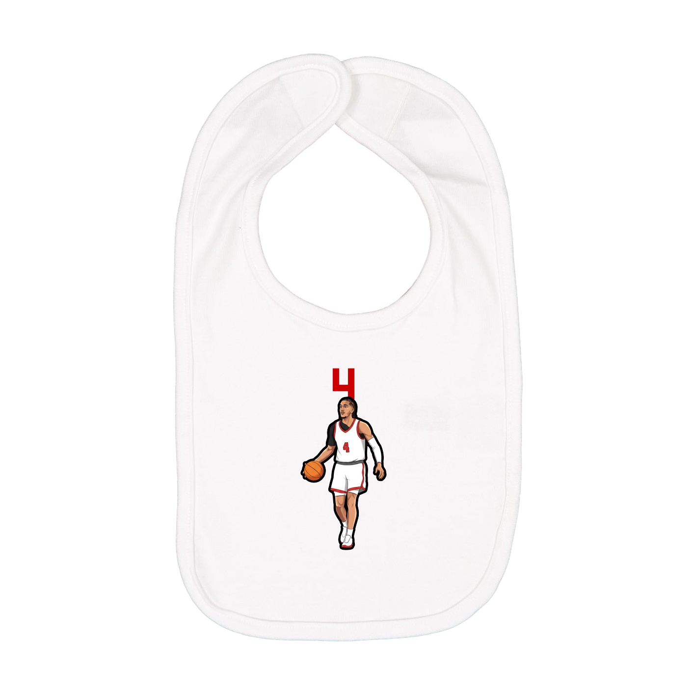 Infant Bib — Number Top in White
