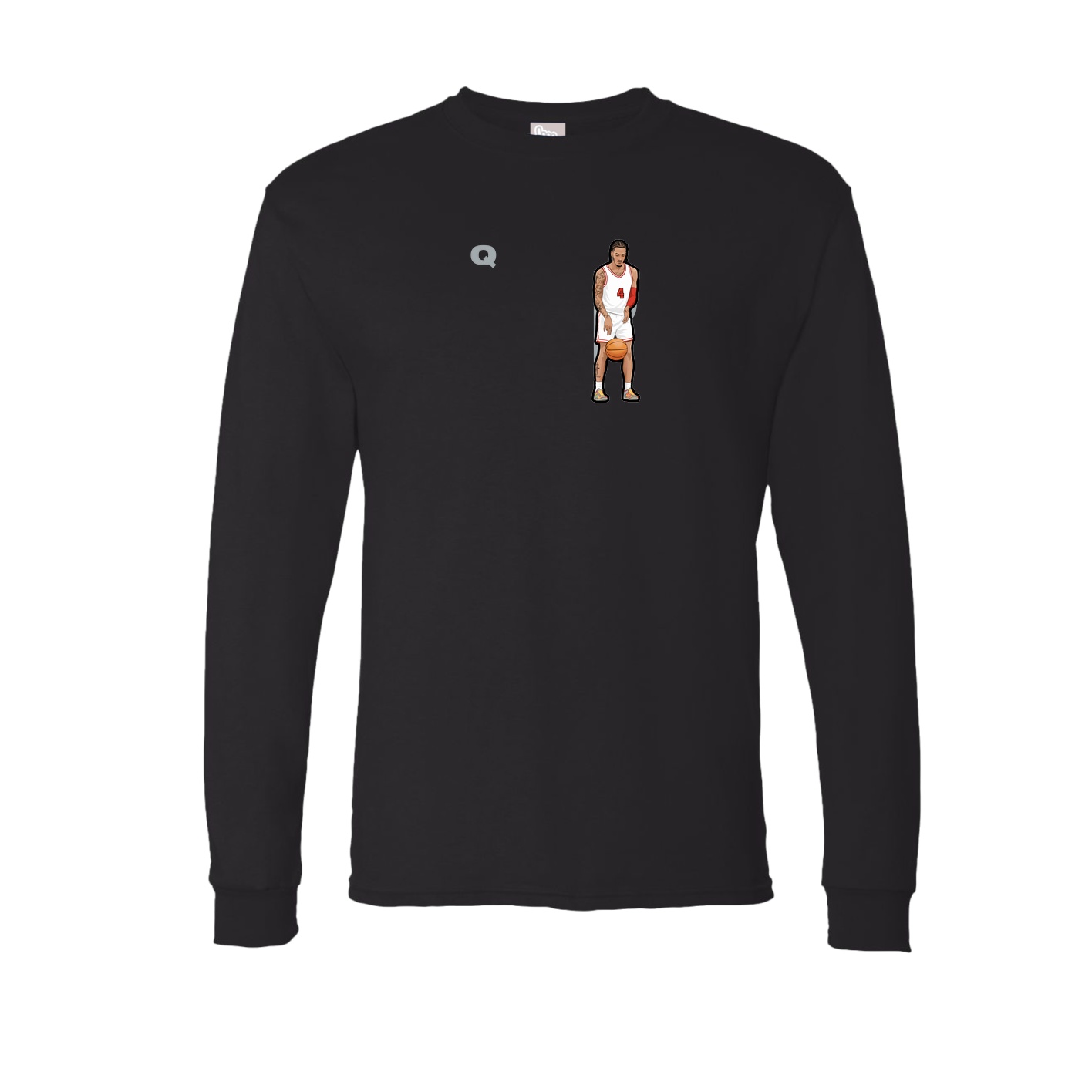 Long Sleeve Tee — Player Name in Black