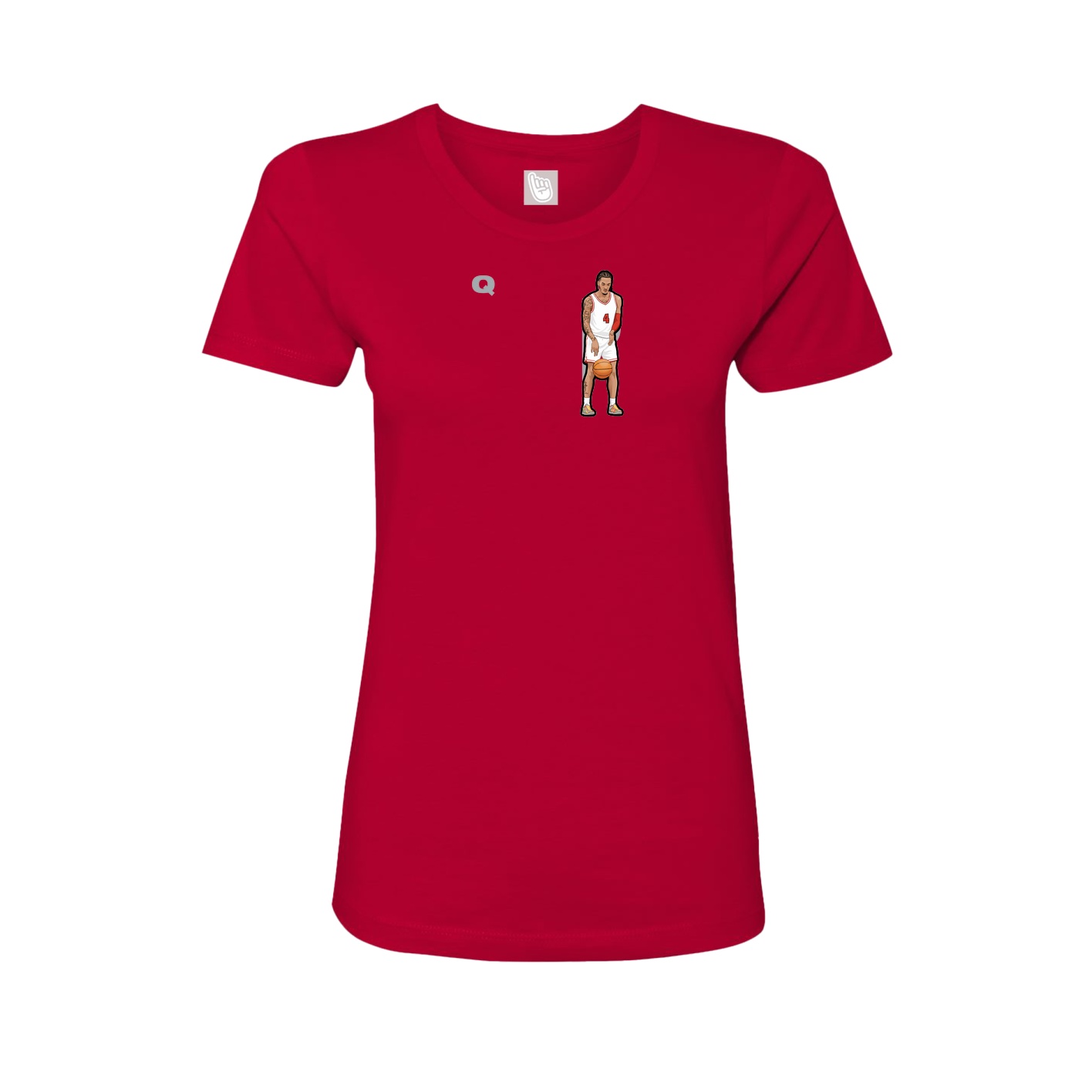 Fitted Women's Tee — Player Name in Red