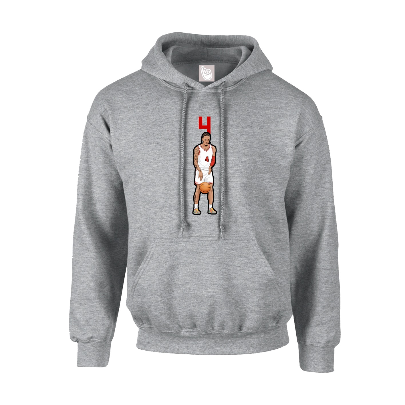 Hoodie — Number Top in Grey