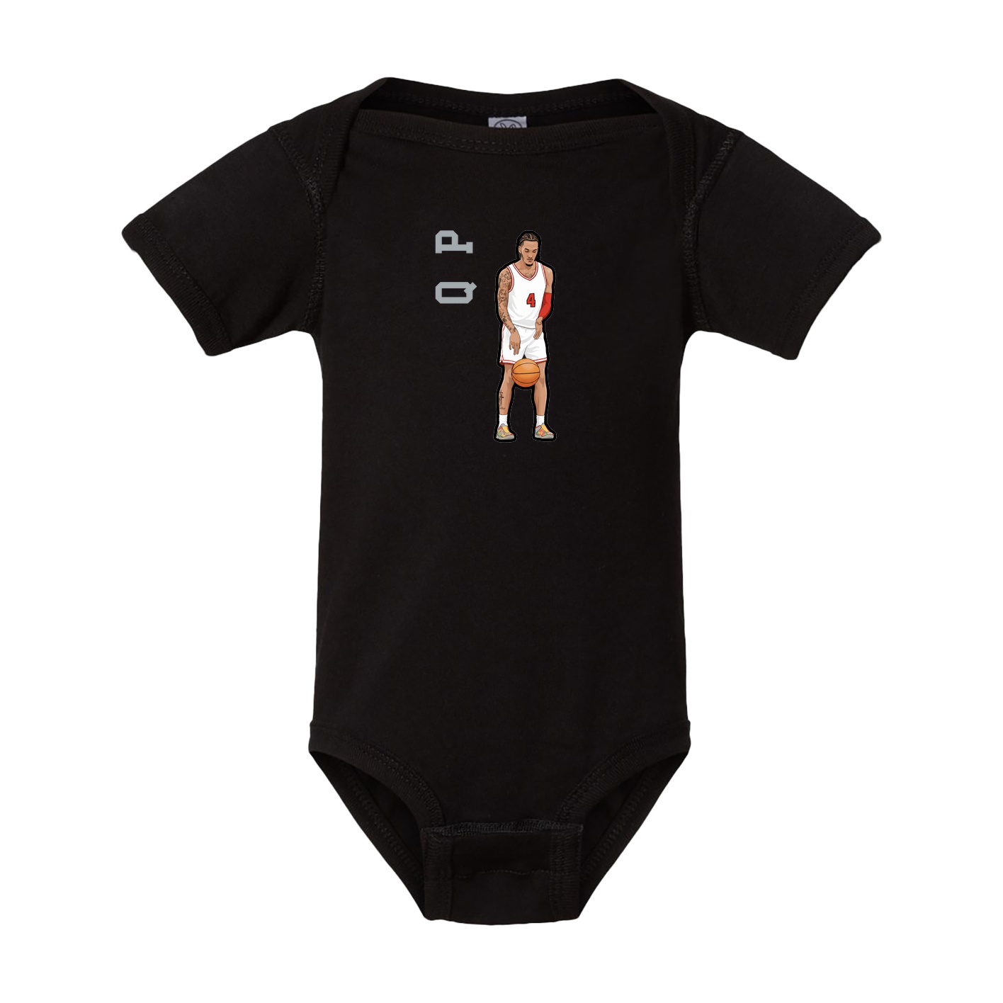 Baby Onesie — Name Vertical in Black