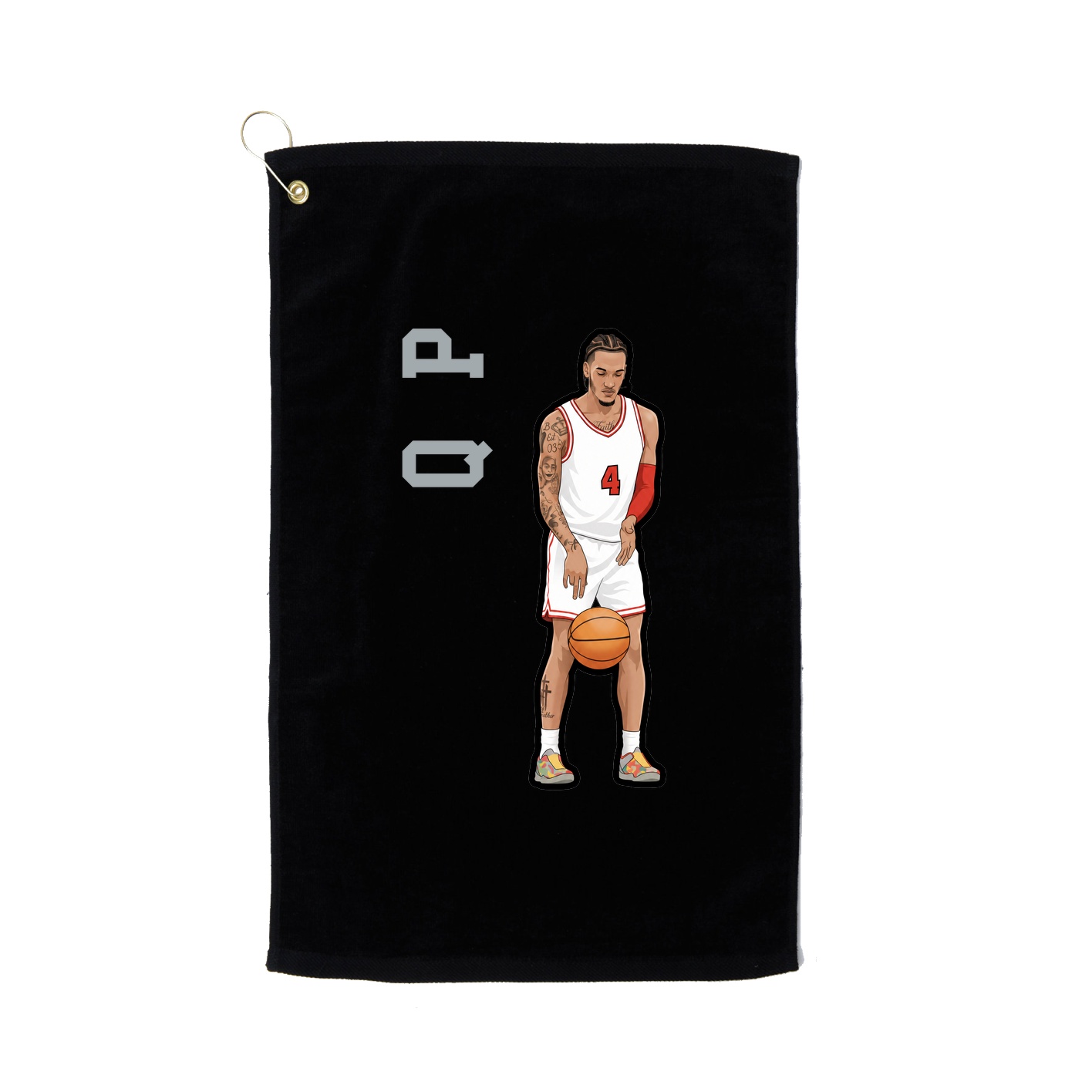 Golf Towel — Name Vertical in Black