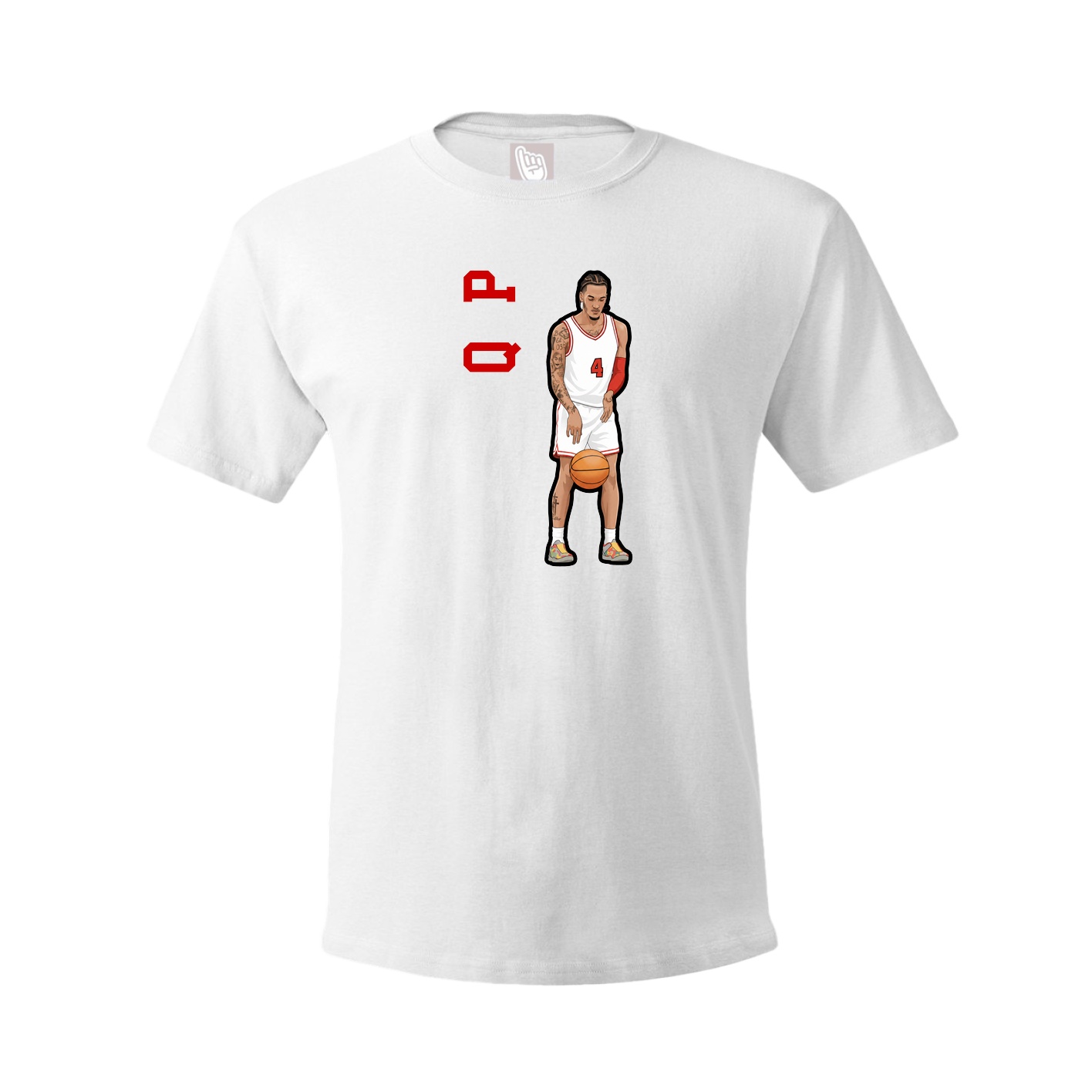 Tee — Name Vertical in White