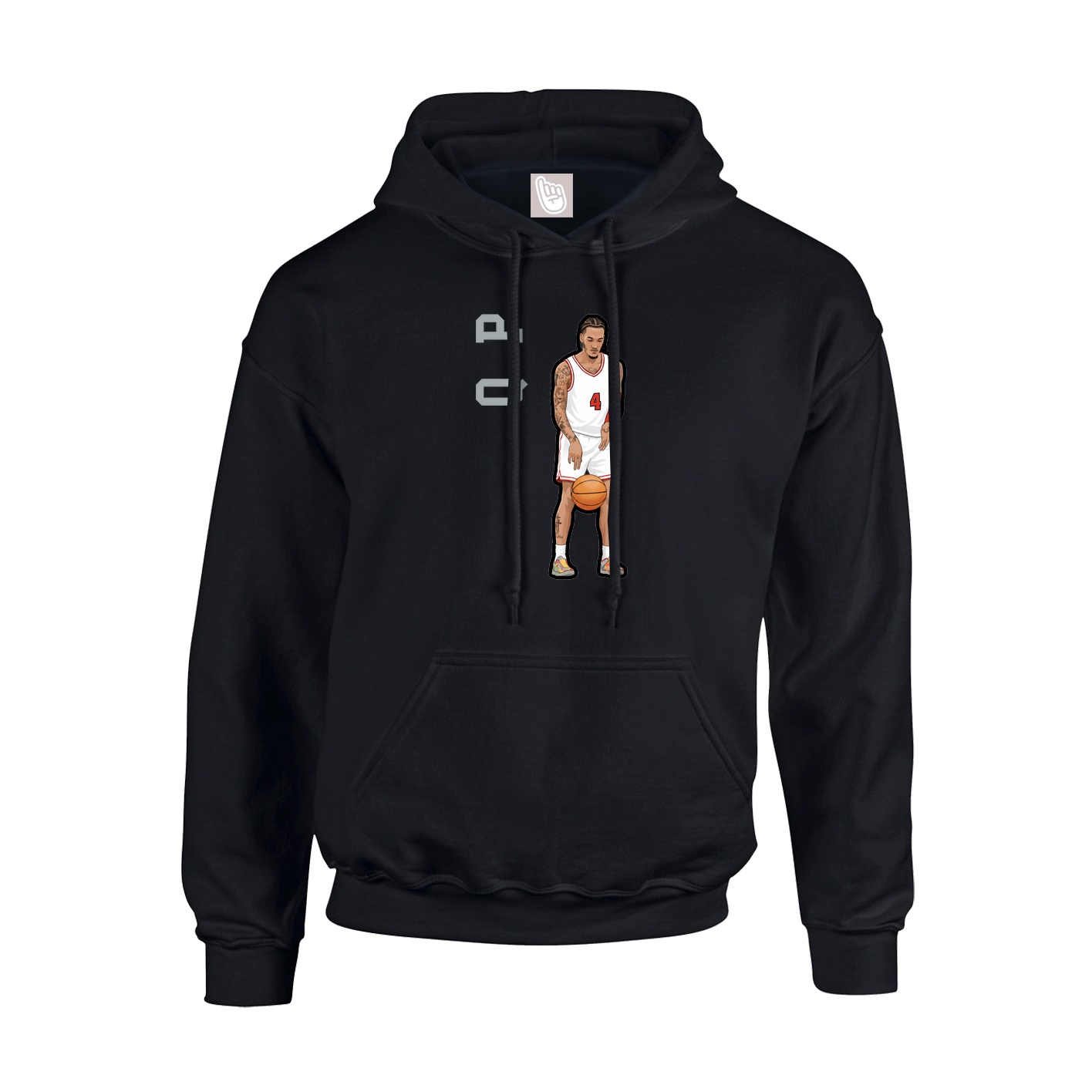 Youth Hoodie — Name Vertical in Black