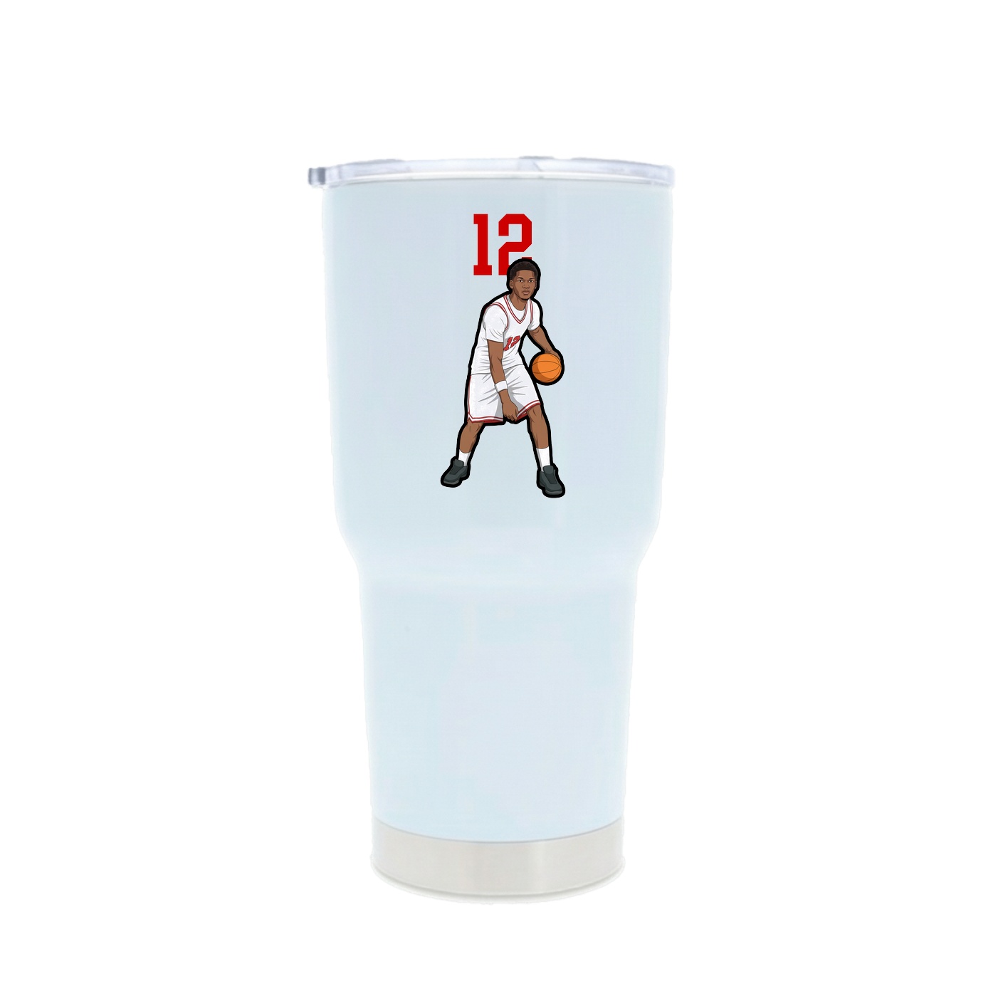 30oz Stainless Steel Tumbler — Number Top in White