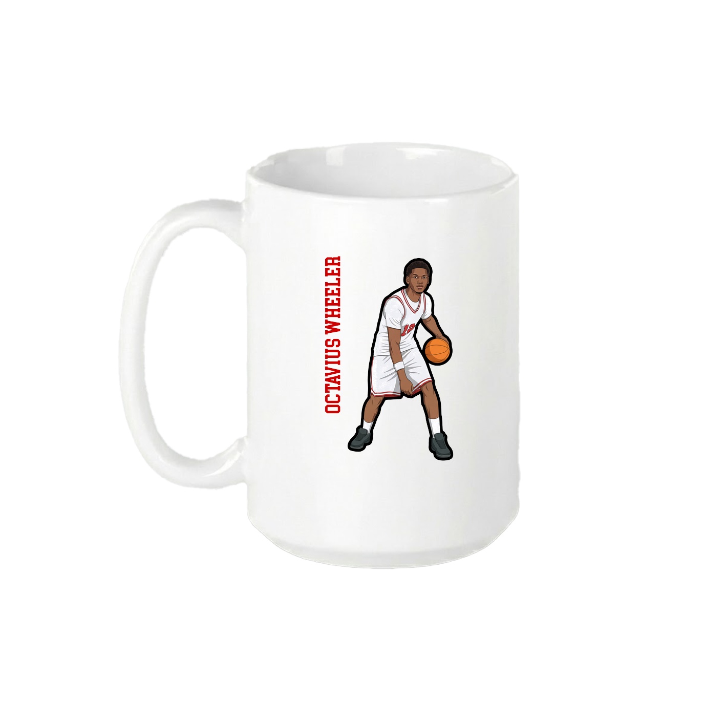 15oz Coffee Mug — Name Vertical in White