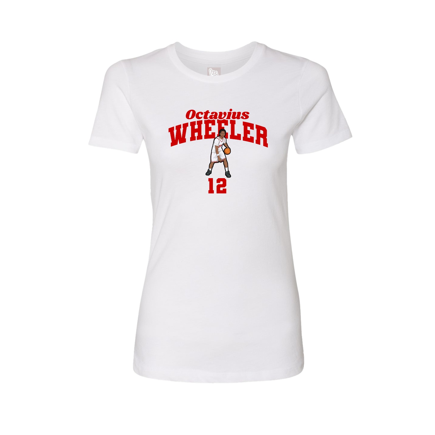 Fitted Women's Tee — Signature Arch in White