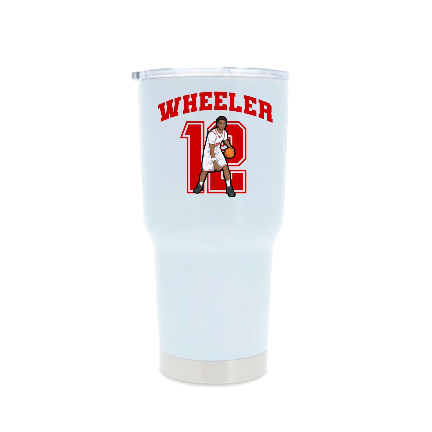 30oz Stainless Steel Tumbler — Number in White