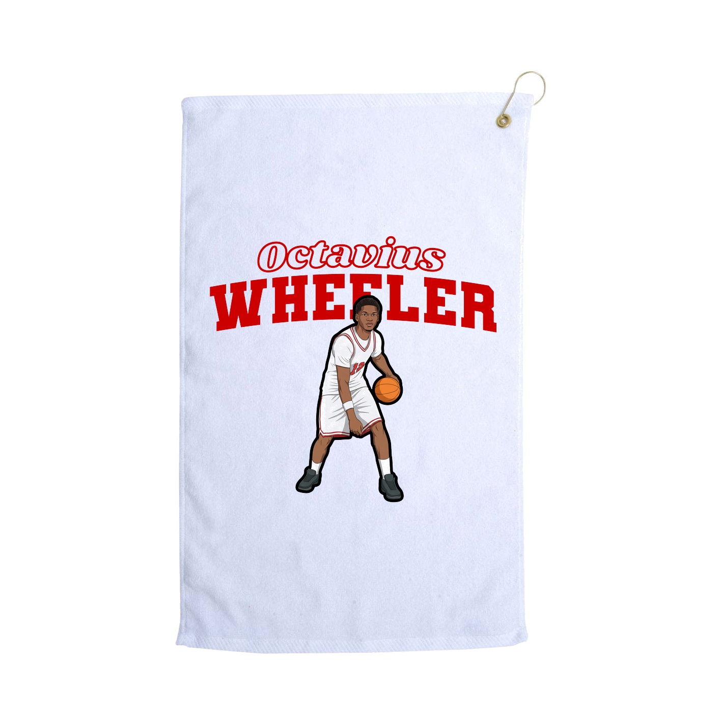 Golf Towel — Name Arch in White