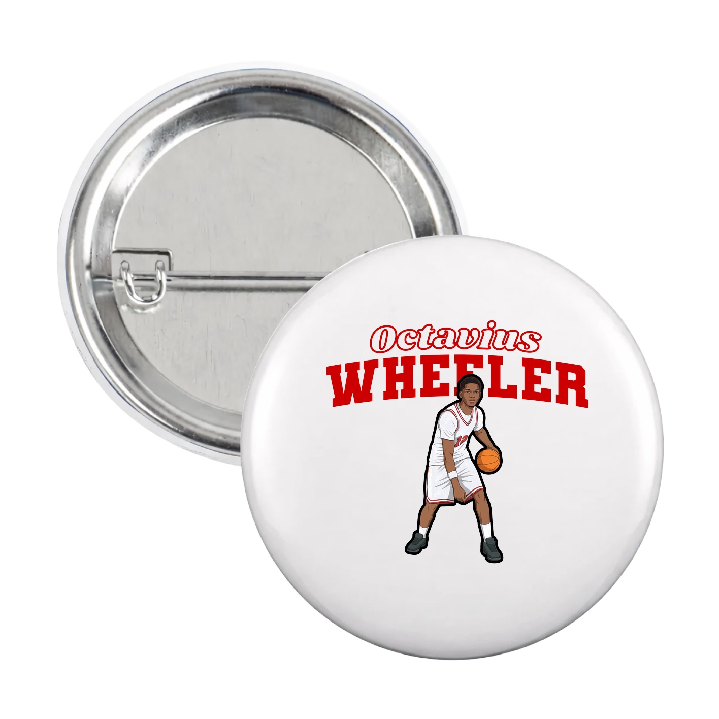 Game Day Button — Name Arch in White