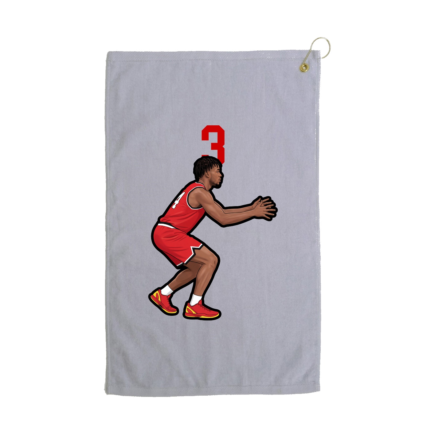 Golf Towel — Number Top in Grey