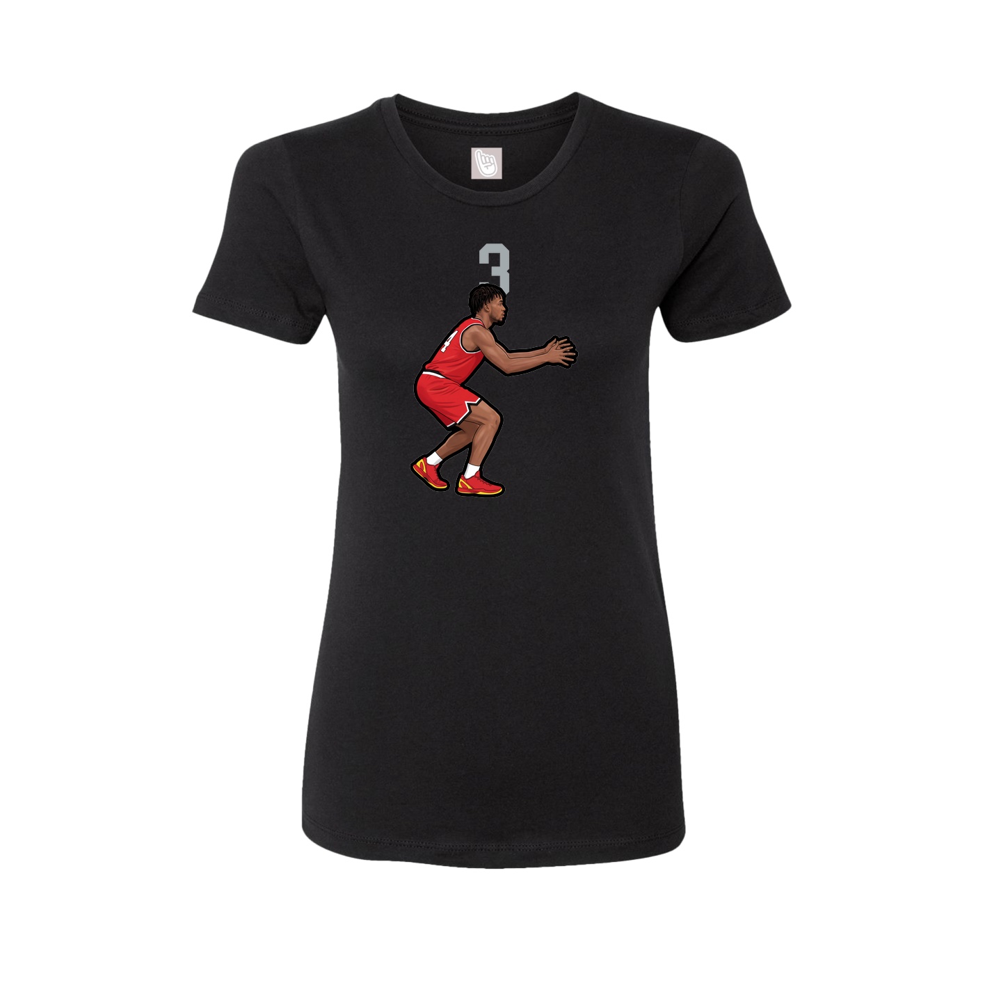 Fitted Women's Tee — Number Top in Black
