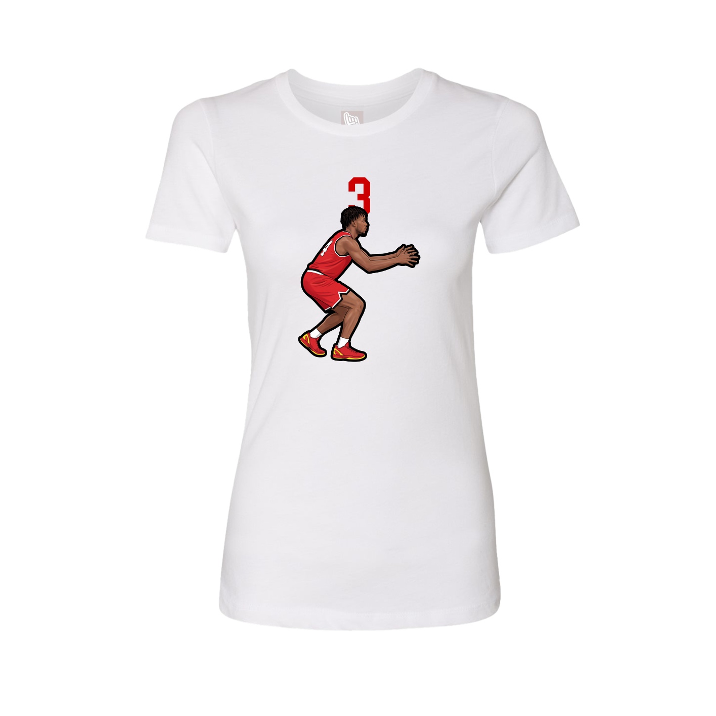 Fitted Women's Tee — Number Top in White