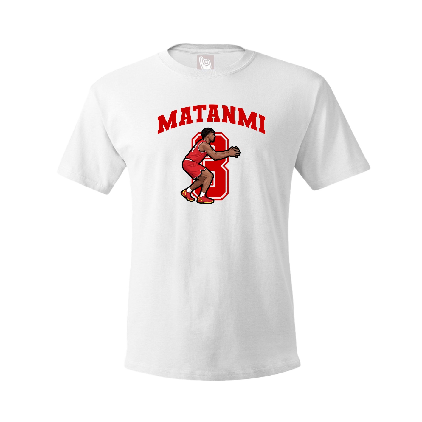 Youth Tee — Number in White