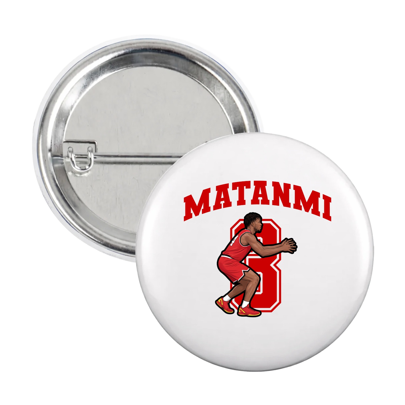 Game Day Button — Number in White