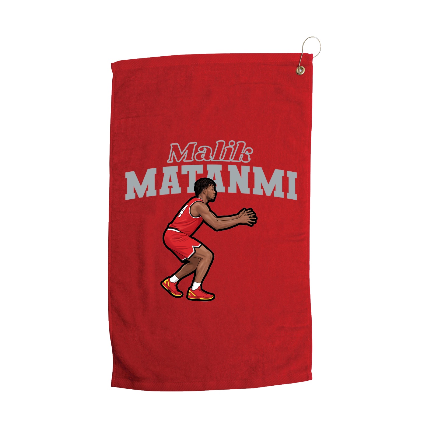 Golf Towel — Name Arch in Red