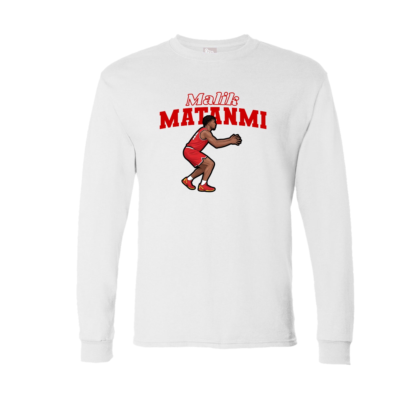 Long Sleeve Tee — Name Arch in White