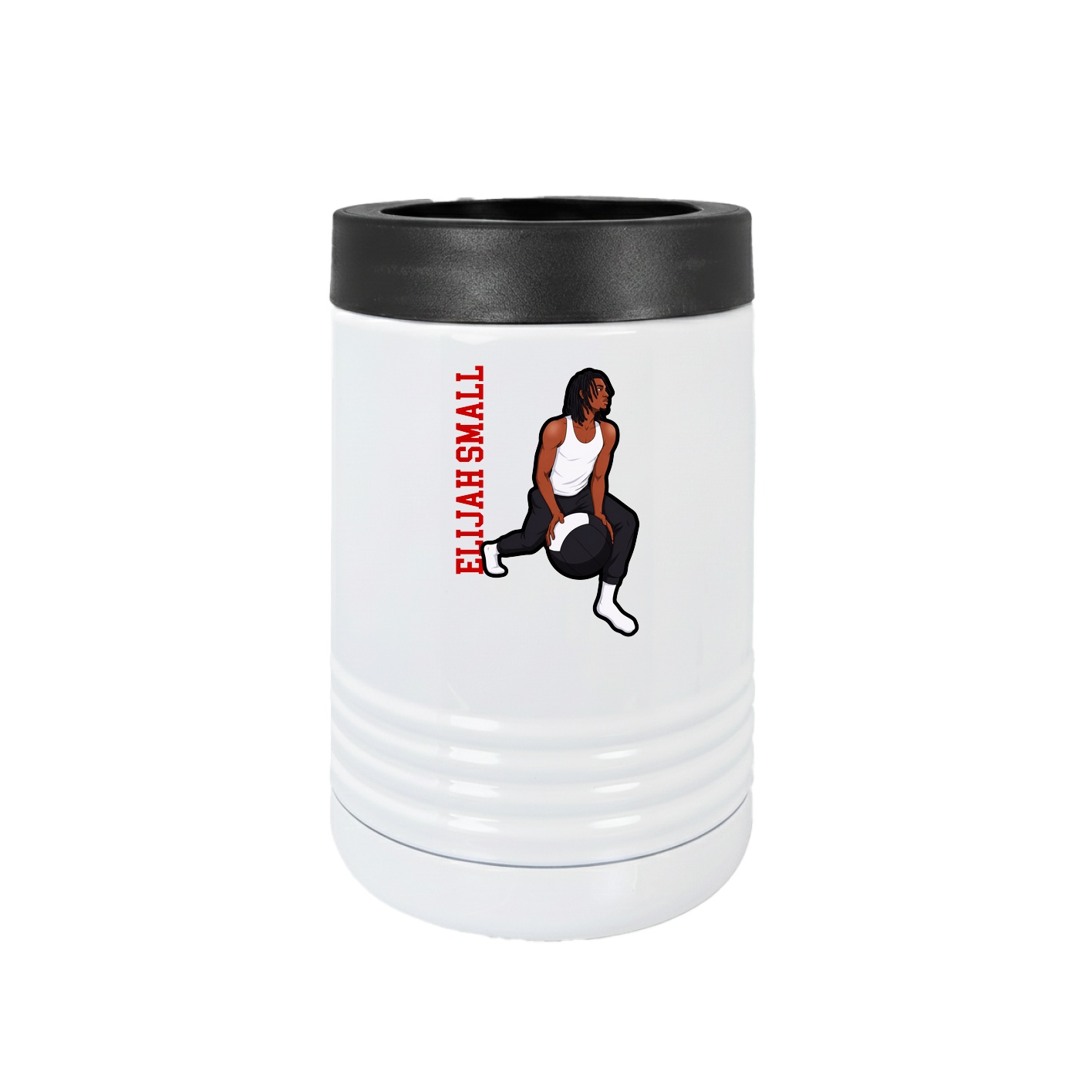 Beverage Holder — Name Vertical in White