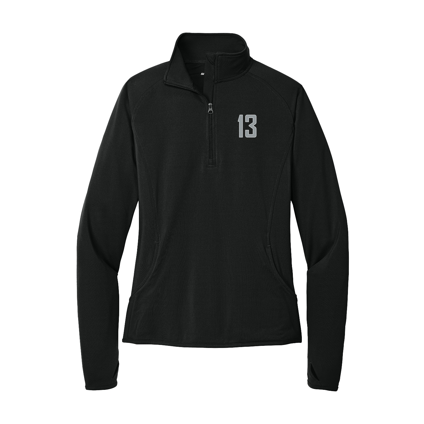 Women's Q-Zip Pullover — Front Shirsy in Black