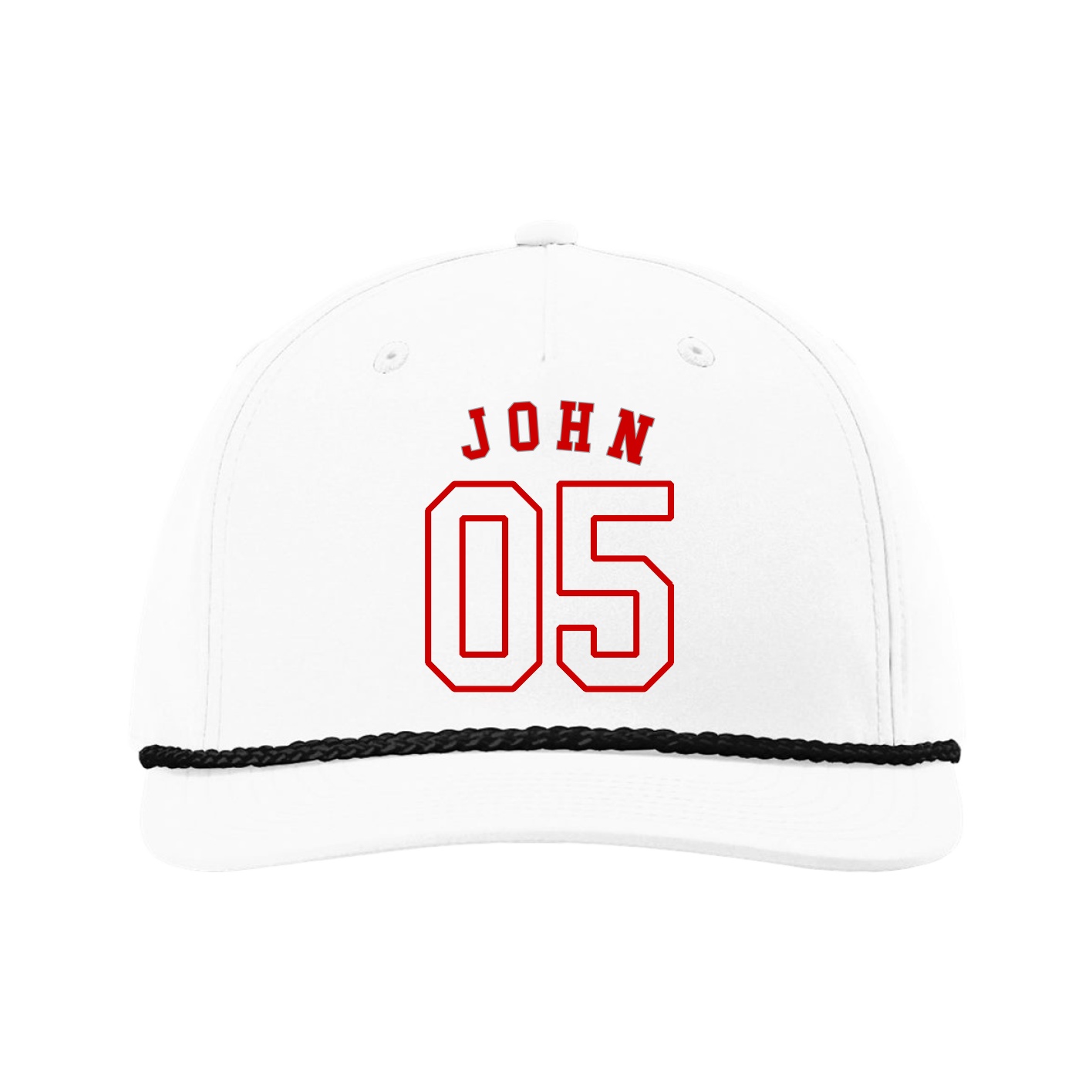 Five-Panel Classic Rope Cap — Shirsey Arch in White