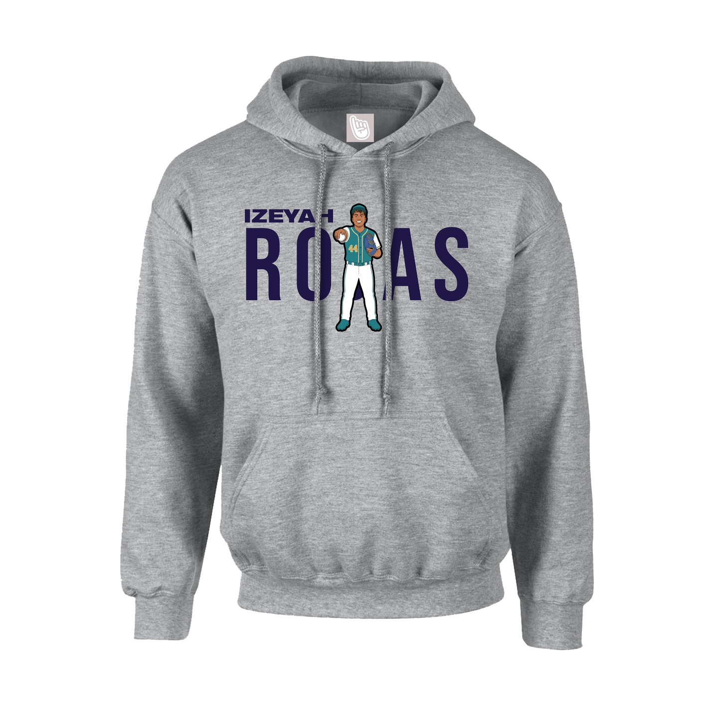 Youth Hoodie — Player Name in Grey
