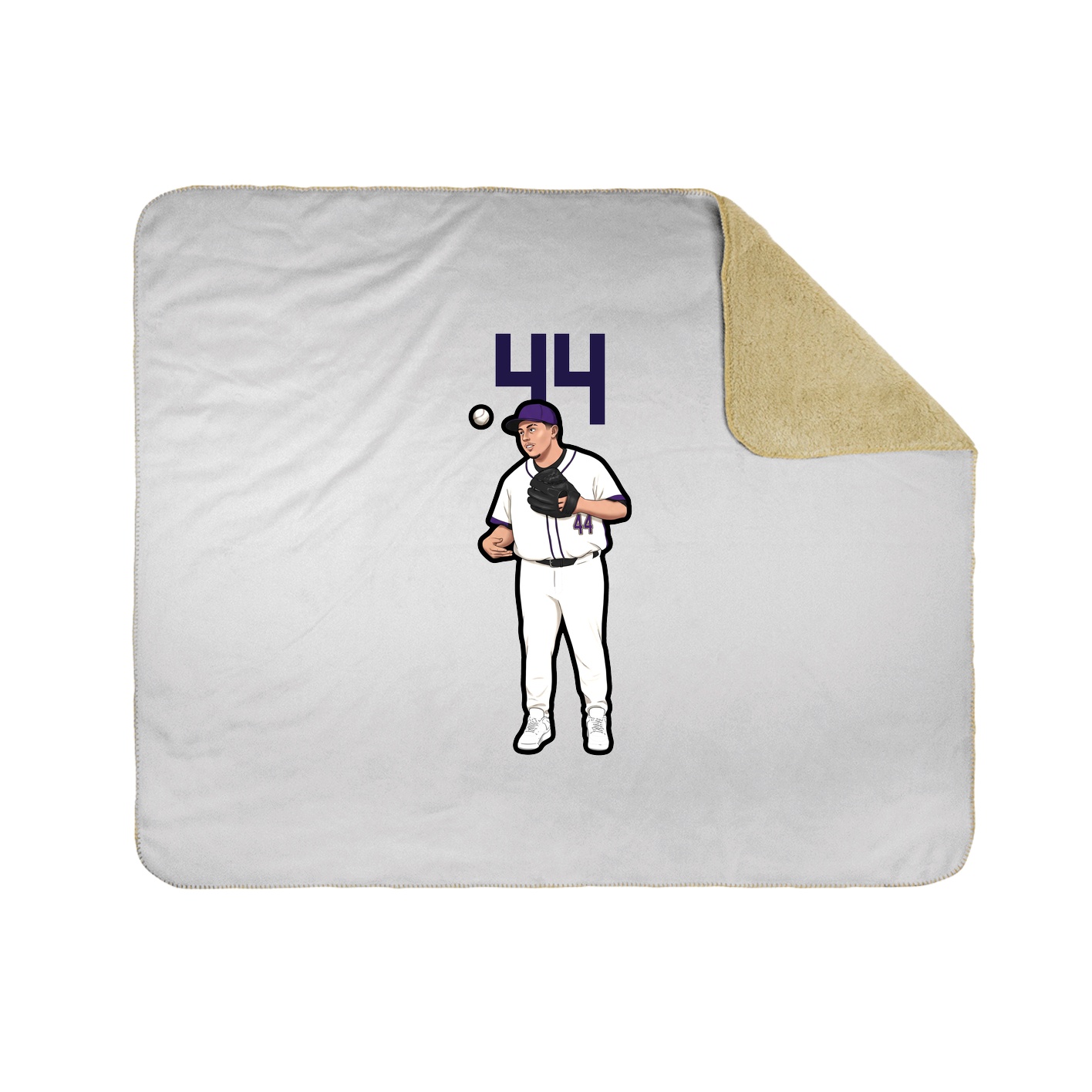 Throw Blanket — Number Top in White