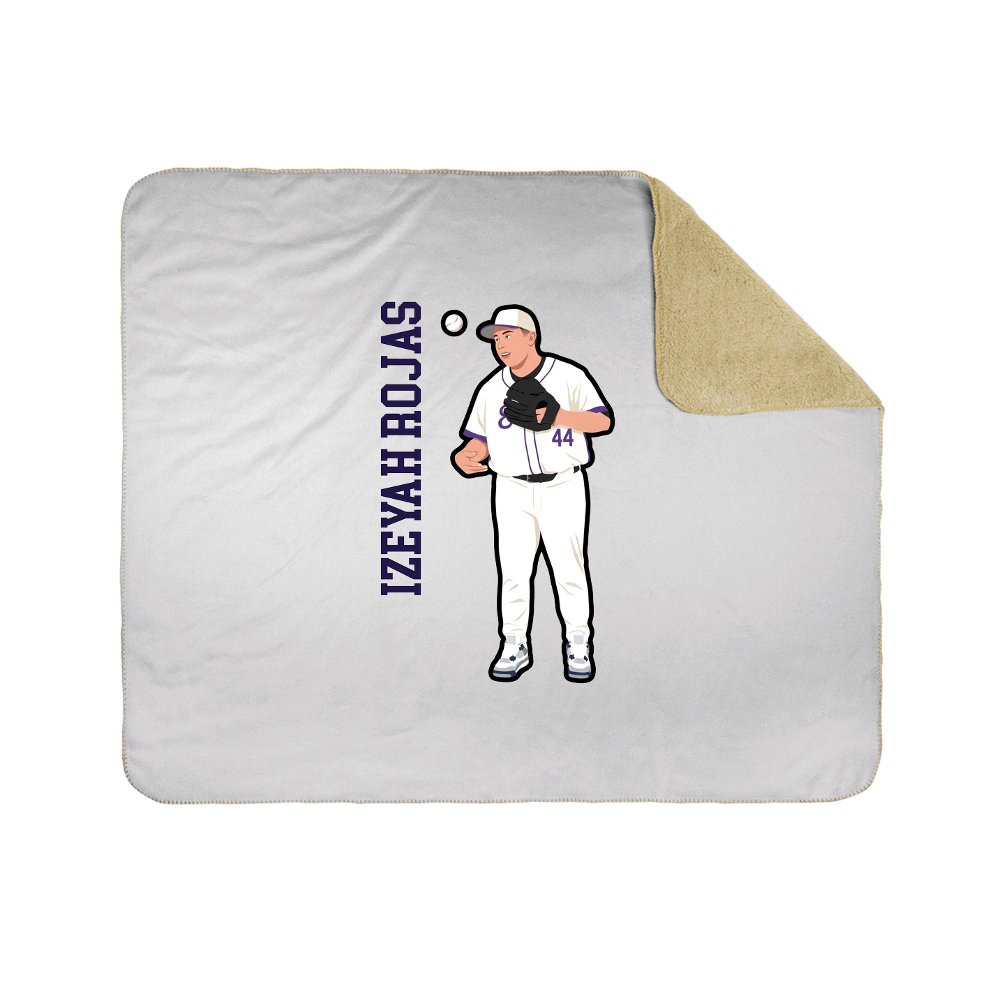 Throw Blanket — Name Vertical in White