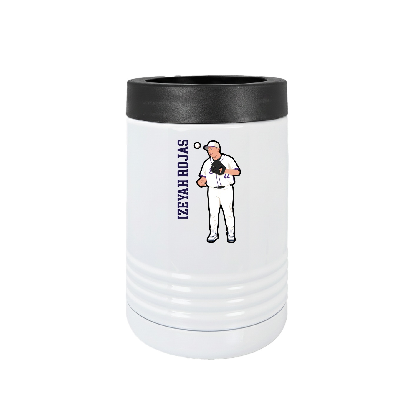 Beverage Holder — Name Vertical in White