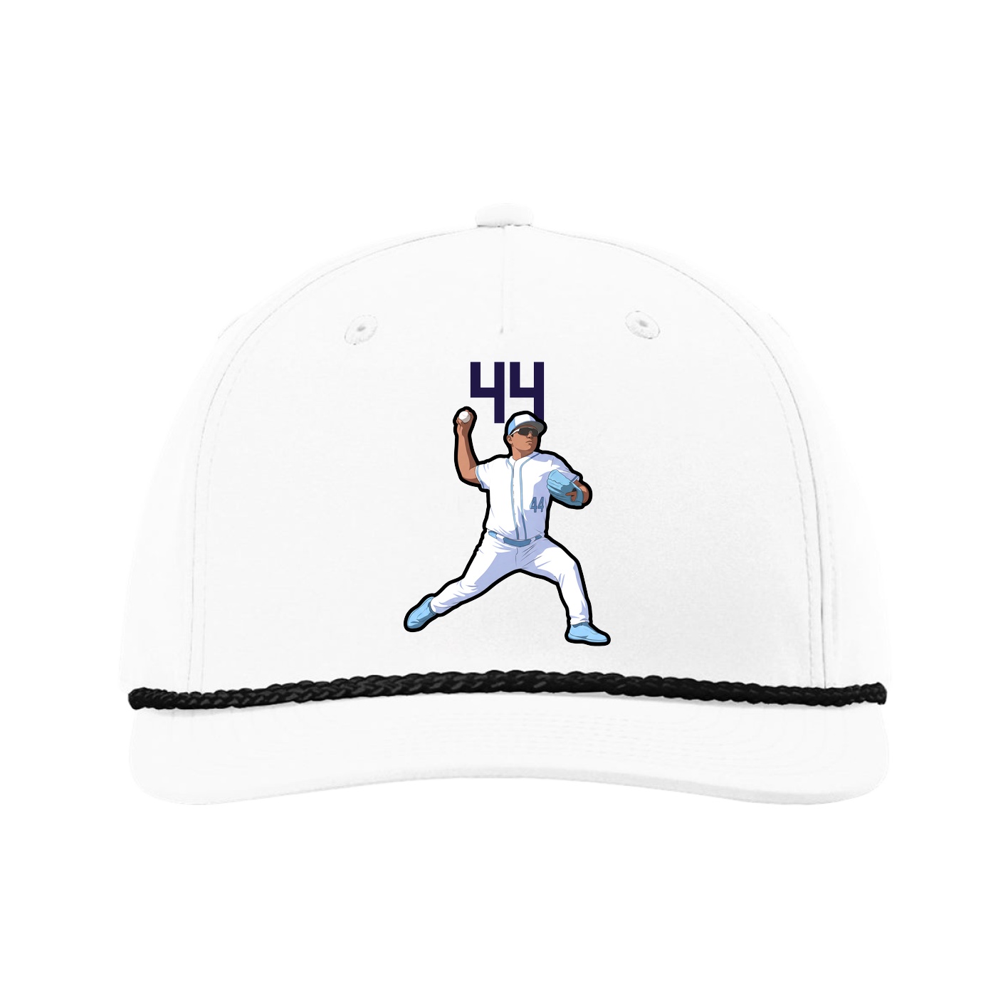 Five-Panel Classic Rope Cap — Number Top in White