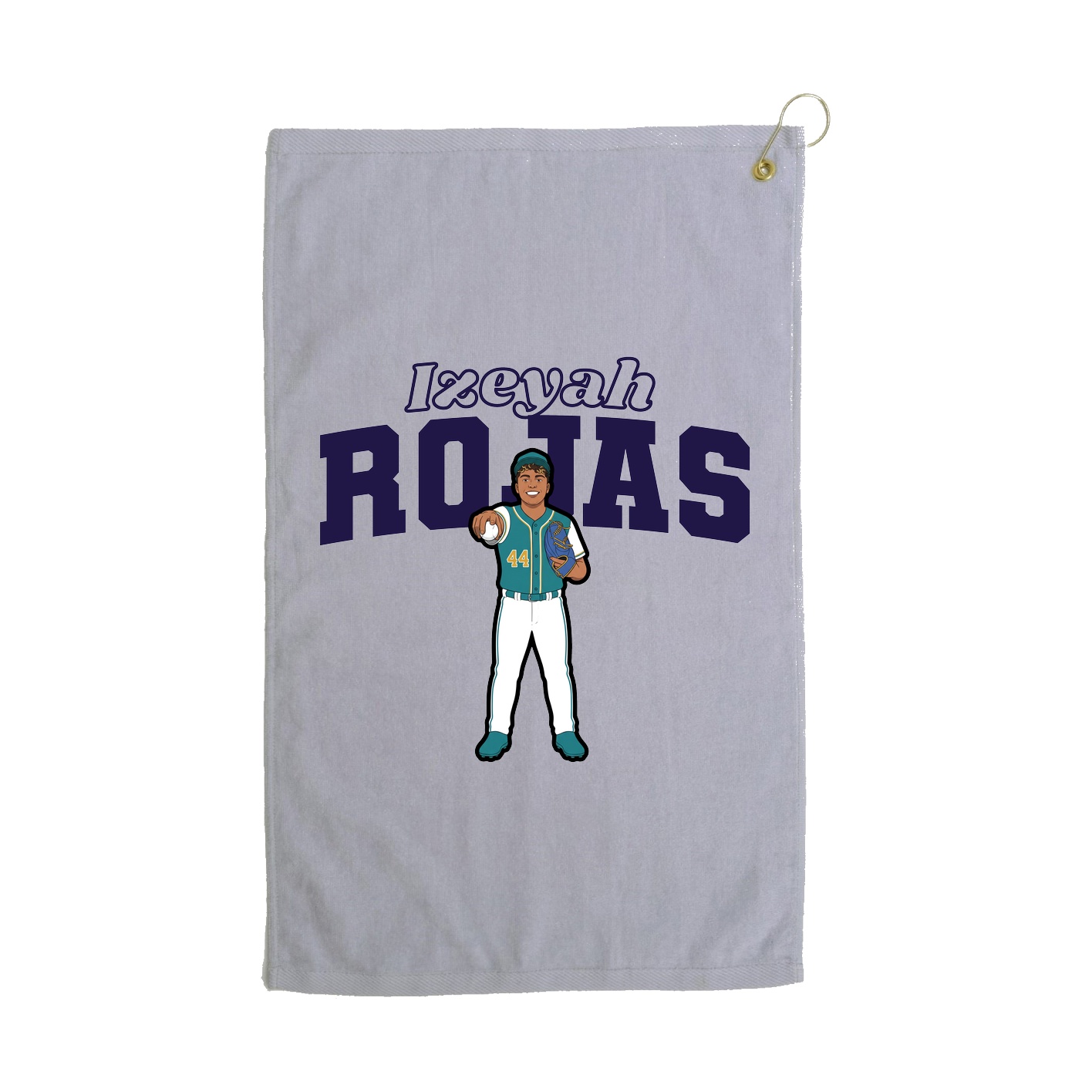 Golf Towel — Name Arch in Grey