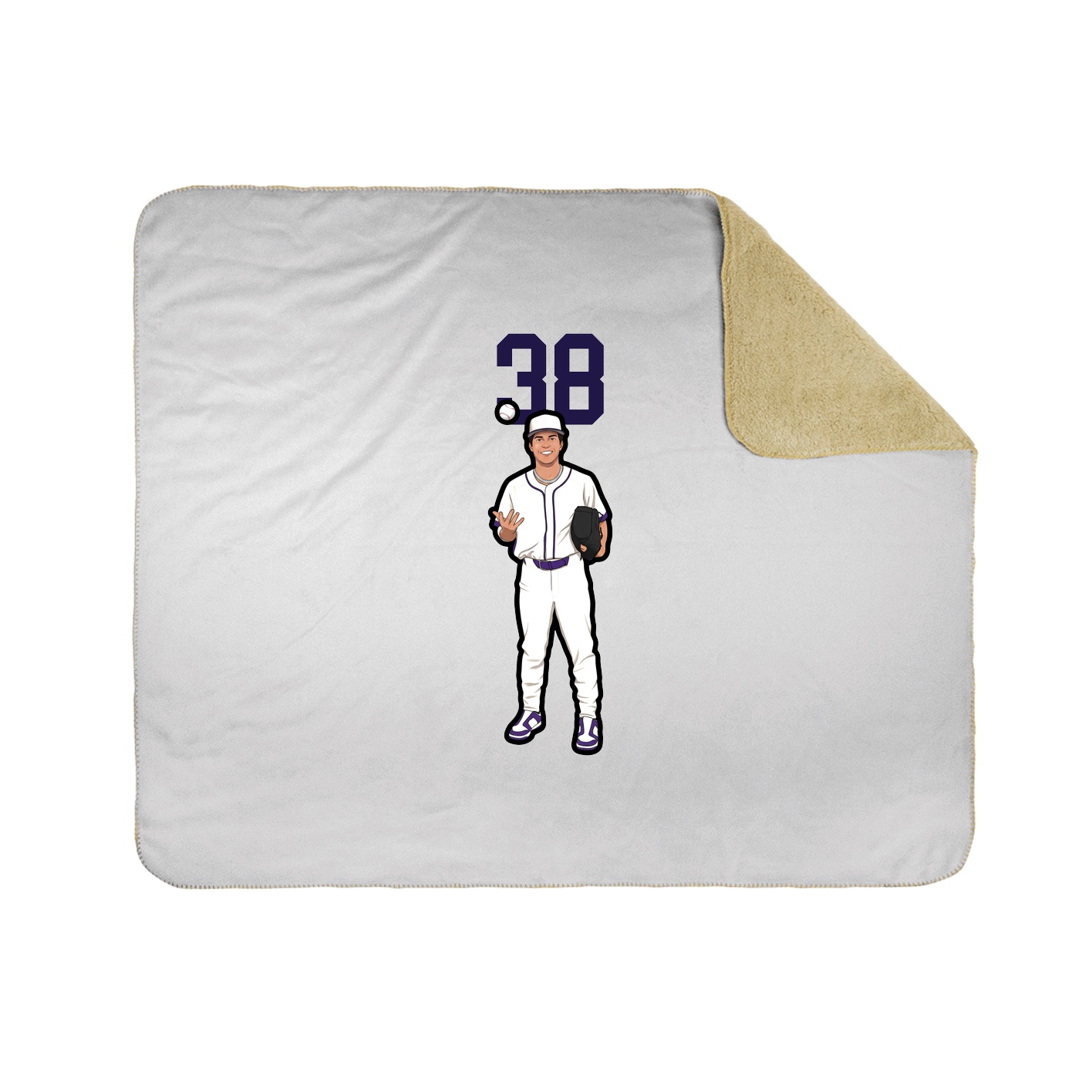 Throw Blanket — Number Top in White