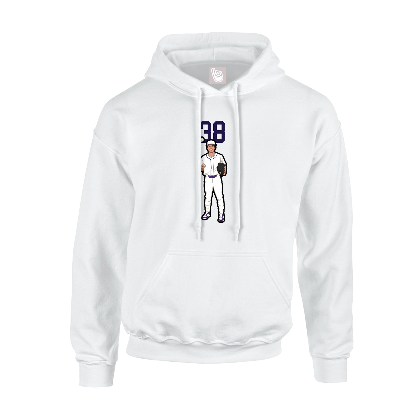 Hoodie — Number Top in White