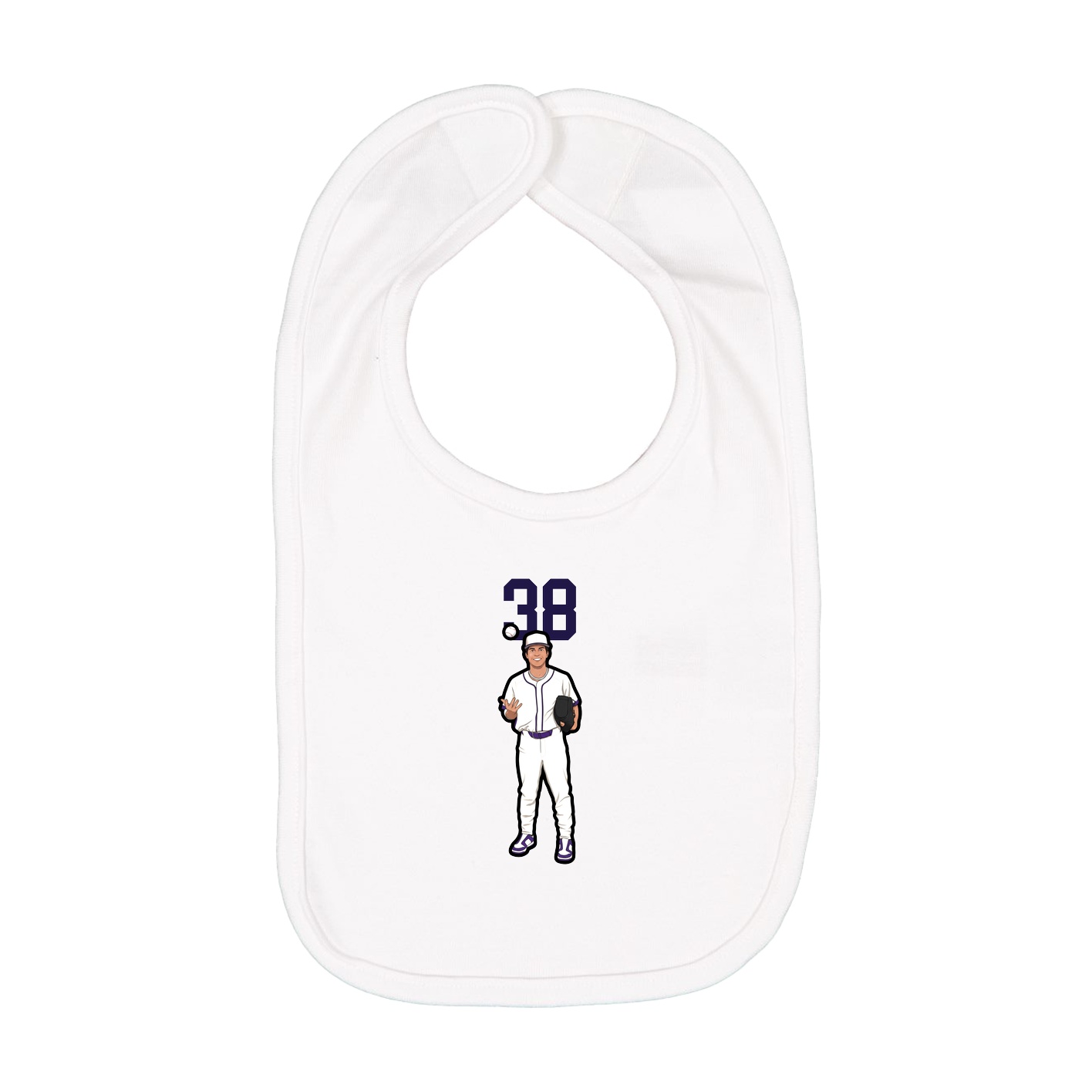 Infant Bib — Number Top in White