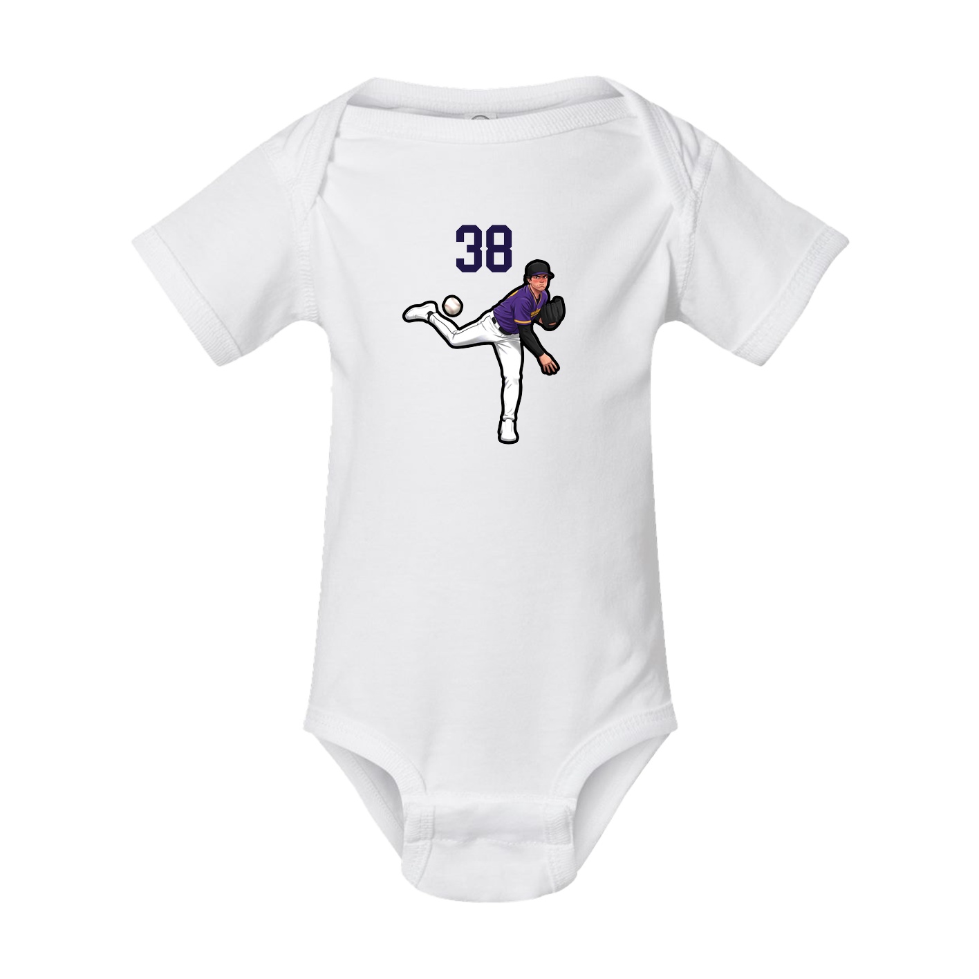 Baby Onesie — Number Top in White