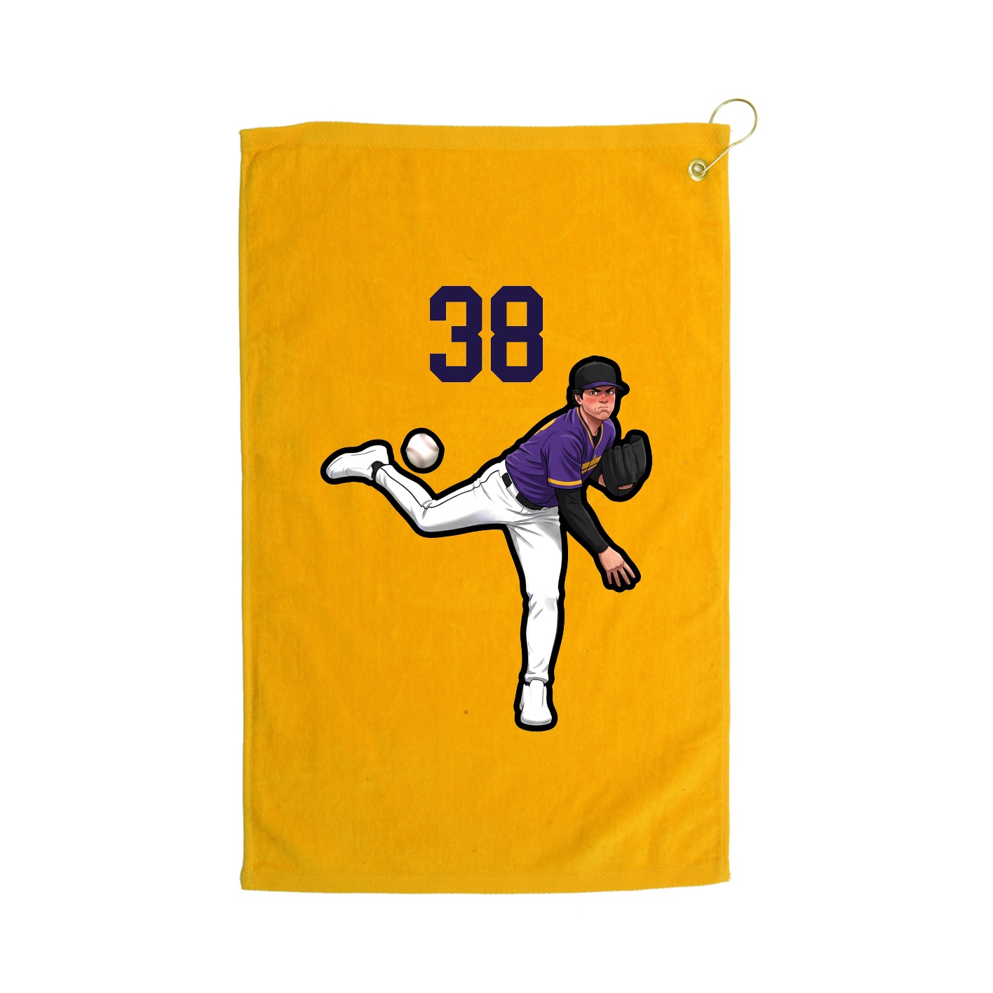 Golf Towel — Number Top in Gold
