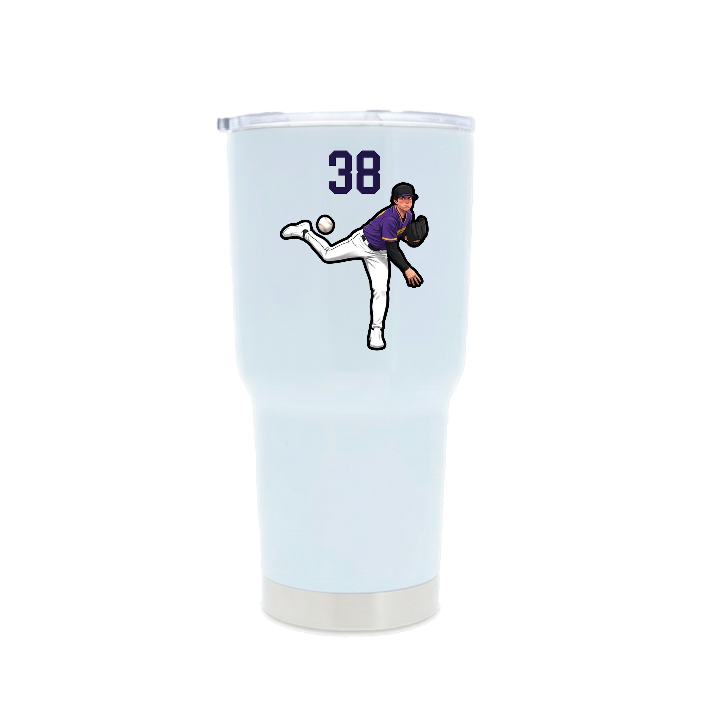 30oz Stainless Steel Tumbler — Number Top in White