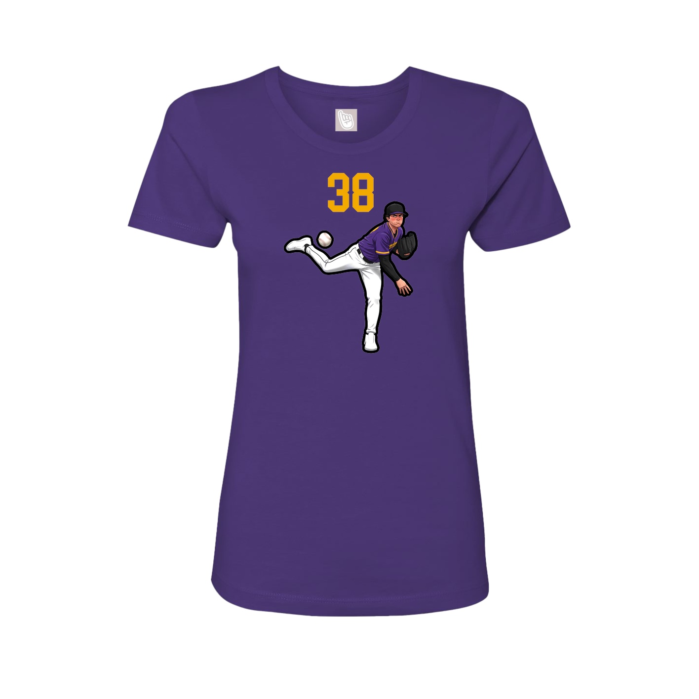 Fitted Women's Tee — Number Top in Purple