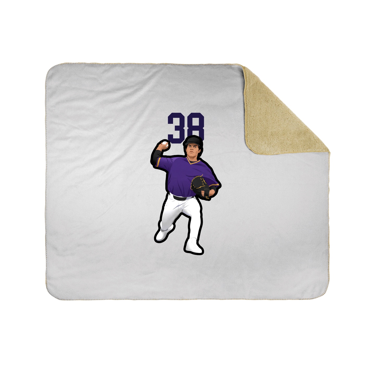 Throw Blanket — Number Top in White
