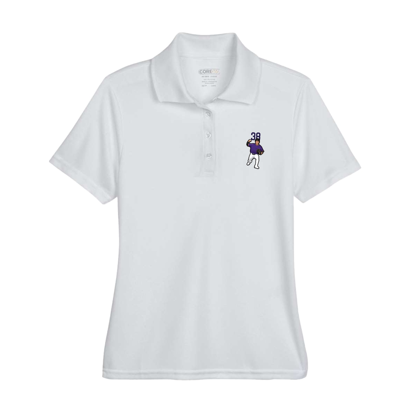 Womens Performance Polo — Number Top in Grey