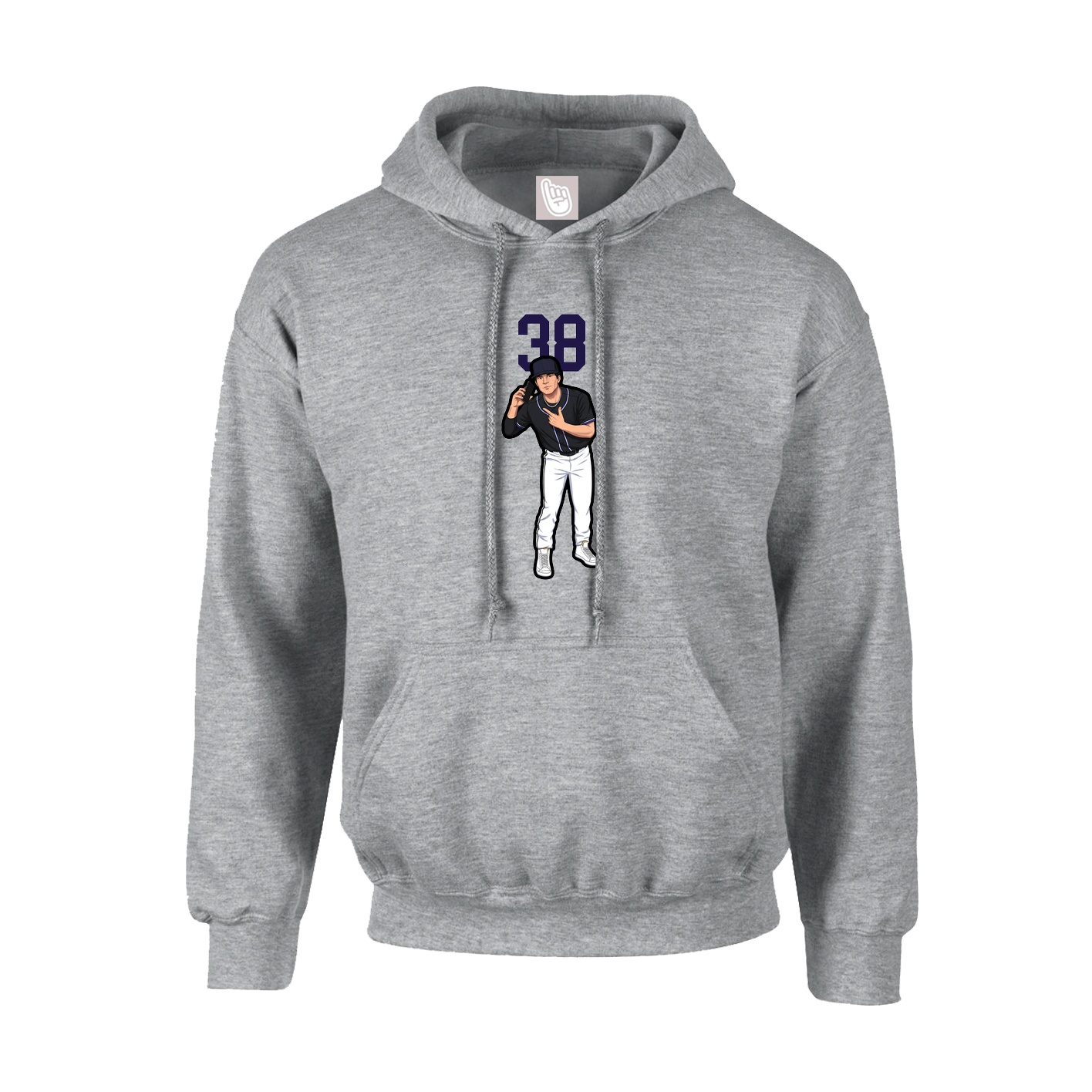 Youth Hoodie — Number Top in Grey