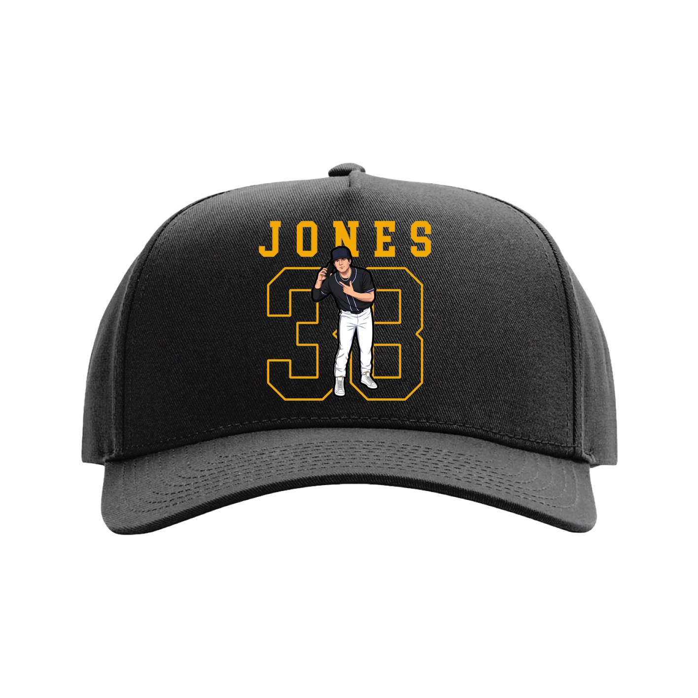 Full Fabric Five-Panel Champ Cap — Shirsey in Black