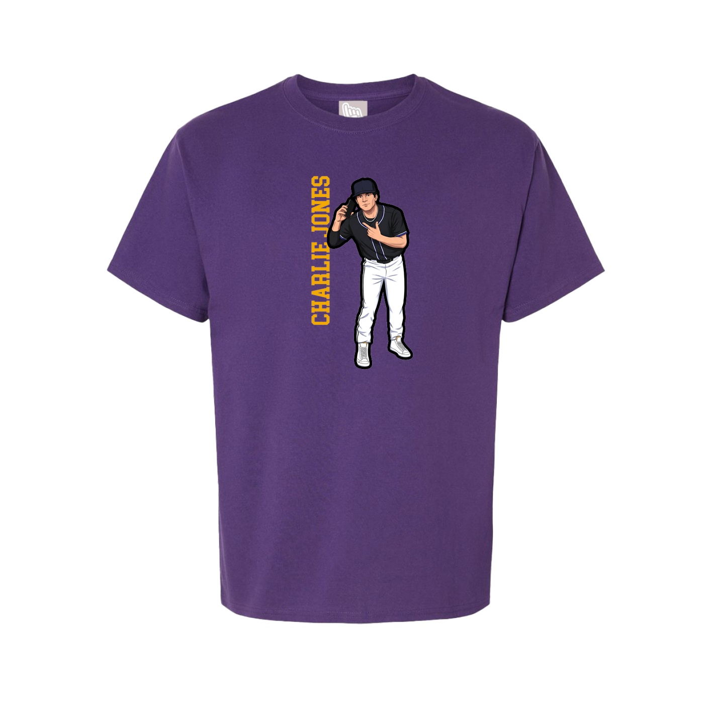 Youth Tee — Name Vertical in Purple