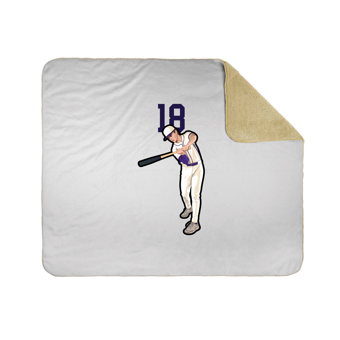 Throw Blanket — Number Top in White