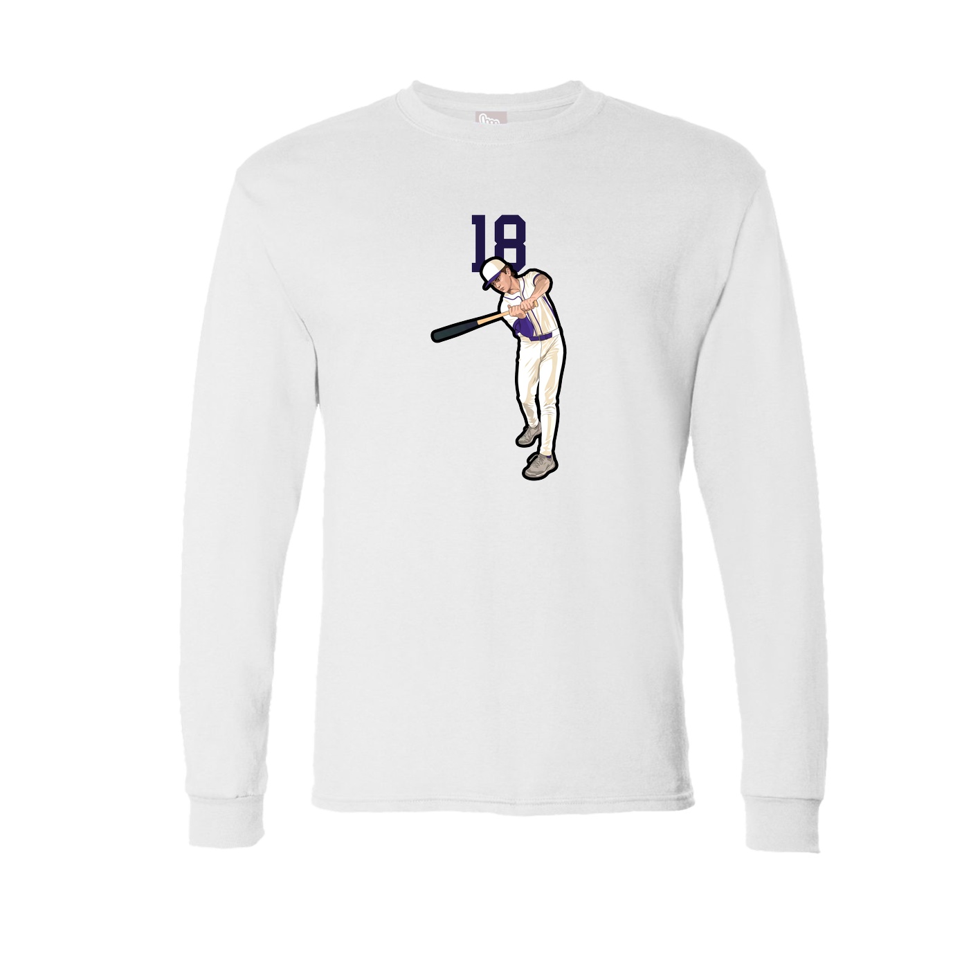 Long Sleeve Tee — Number Top in White